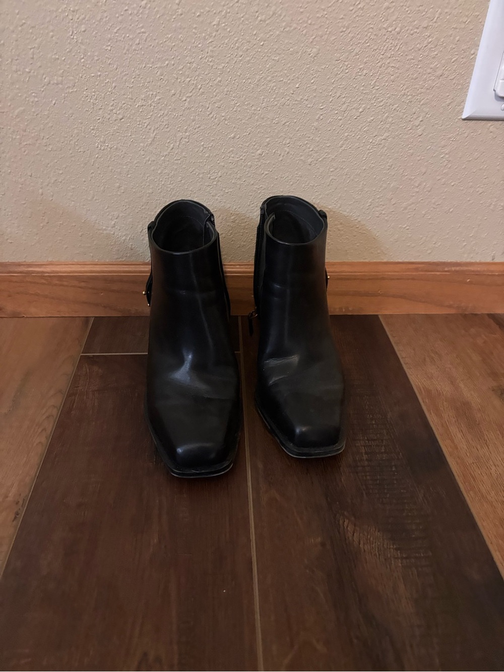 Franco Sarto Black Leather Ankle Booties